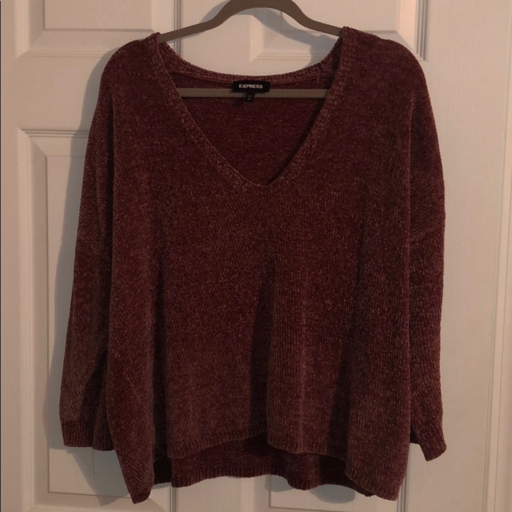 Express pink fuzzy sweater
